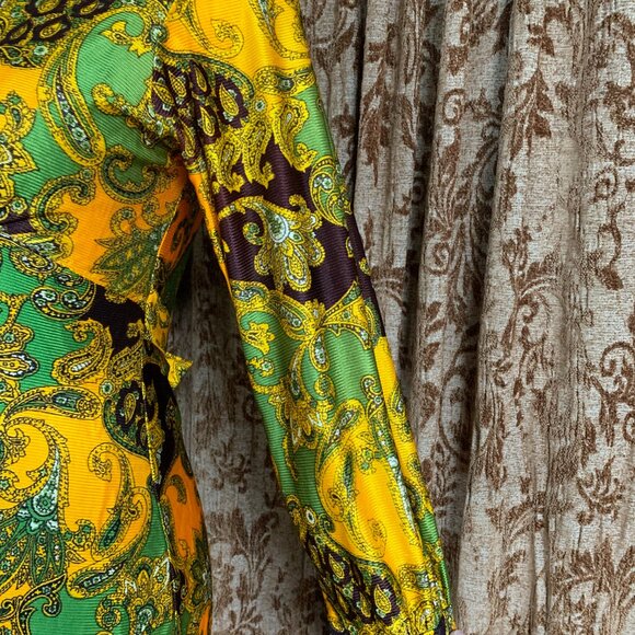 Vintage 60s 70s Vibrant Union Babydoll Dress Hippie Psychedelic Mod Flower Power - Picture 5 of 14